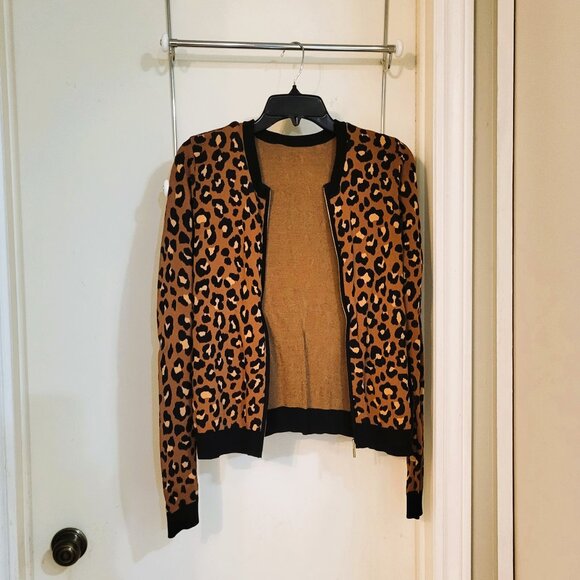 Brown Cheetah Print Cardigan - Picture 3 of 6